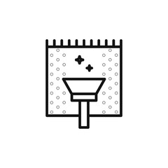 Carpet cleaning icon on white background. Editable stroke.