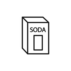 Box of baking soda icon on white background. Editable stroke.