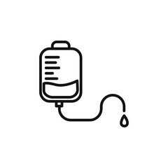 Blood transfusion icon on white background. Editable stroke.