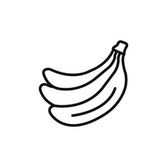 Banana icon on white background. Editable stroke.