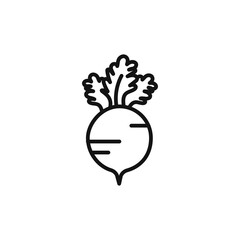 Beetroot icon on white background. Editable stroke.