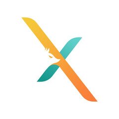 Elegant Fox Head Letter X Vector Logo