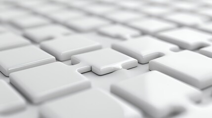 White Puzzle Pieces Arranged