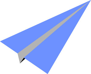 origami paper plane. Blue origami paper airplane