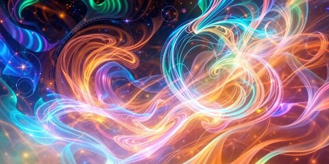 Fototapeta premium Abstract Translucent Colorful Energy Scene
