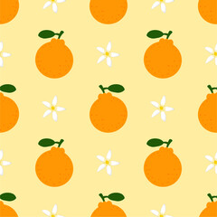 Seamless pattern with orange fruit	