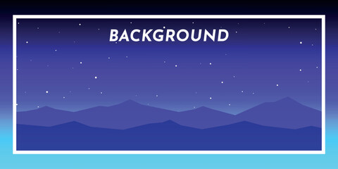 Night landscape with a view of the mountains under a starry sky. The atmosphere is calm, quiet and cosmic, with an emphasis on the beauty of night nature.