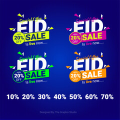 Eid Sale Offer Template with Discount and Festive Design