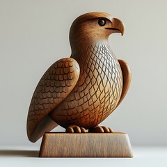 Detailed eagle bird wooden art sculpture high resolution picture