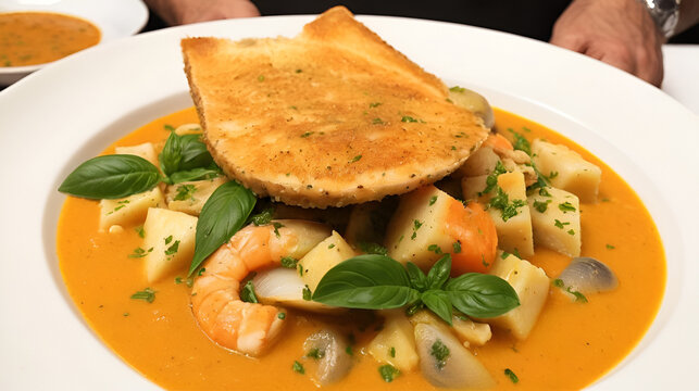 zuppe di pesce preparate in un ristorante pugliese