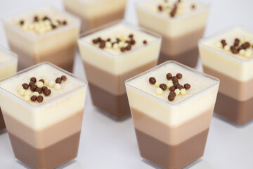 Homemade sweets made from natural and healthy ingredients. Festive background with mini cakes. Delicious cake