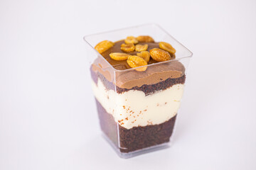 Homemade sweets made from natural and healthy ingredients. Festive background with mini cakes. Delicious cake