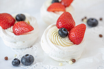 Homemade sweets made from natural and healthy ingredients. Festive background with mini cakes. Delicious cake