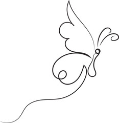 Elegant Single Line Butterfly Drawing Minimalist Nature Illustration