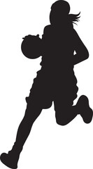 Fototapeta premium Silhouette Basketball playing position