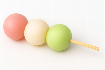 hanami dango, japanese sweet, dango, dumpling, rice flour, round, skewer