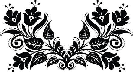 Silhouette Beautiful Flower Pattern Design
