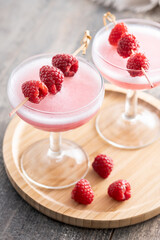 Elegant French Martini Cocktail on wooden table