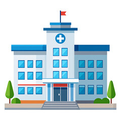 Obraz premium Modern Hospital Building Illustration Healthcare Facility Medical Center Icon
