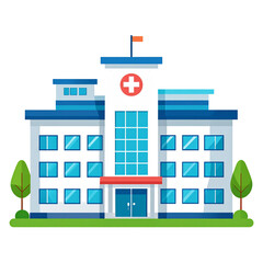 Obraz premium Modern Hospital Building Exterior Design Illustration Healthcare Facility