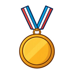Gold Medal with Ribbon Achievement Award Illustration