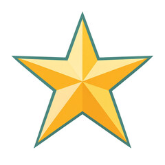 Fototapeta premium Golden Five Pointed Star Award Icon Graphic Design Element