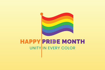 Happy Pride Month Unity in Every Color Rainbow Flag