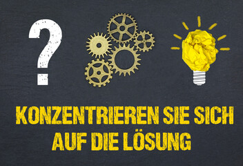 Obraz premium Konzentrieren Sie sich auf die Lösung