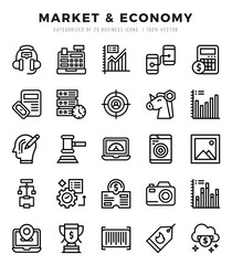 Market & Economy Icon Bundle 25 Icons for Websites and Apps