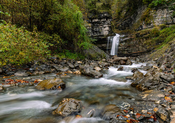 waterfall in the mountains