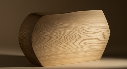 Elegant wooden sculpture showcasing smooth curves and natural grain patterns