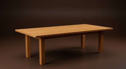 Wooden table in a minimalist setting, showcasing craftsmanship and design
