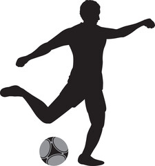 Silhouette Football Kick Position