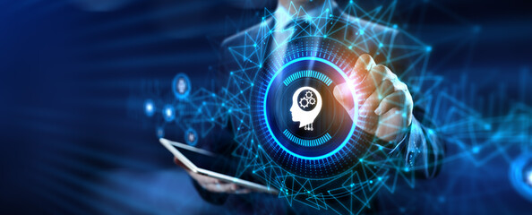 Machine learning Artificial intelligence neural network innovation technology concept.