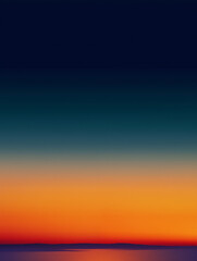 Naklejka premium Ocean Sunset Gradient Sky with Warm Tones and Calm Horizon – AI Generated