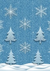 Obraz premium Winter's Gentle Embrace: A Festive Digital Design