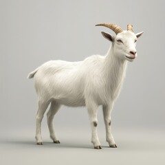 Fototapeta premium 3D rendered image of a white goat.