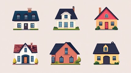 Fototapeta premium A vector house icon set. 
