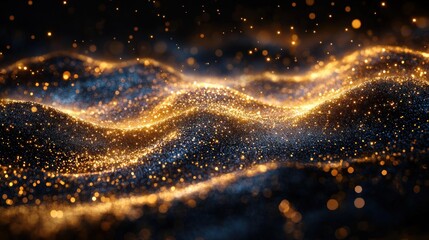 Fototapeta premium Golden Sands of Digital Dreamscape: An Abstract Masterpiece