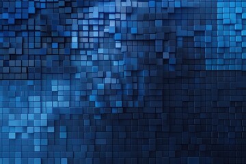 Fototapeta premium Pixelated Blue Gradient Mosaic with Digital Texture
