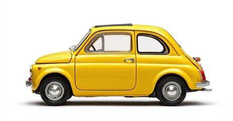 Yellow vintage car side profile