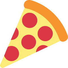 slice of pepperoni pizza vector illustration. Italian traditional food