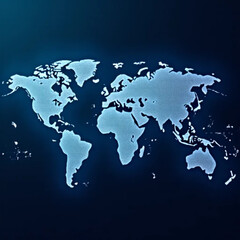 Naklejka premium blue world map