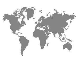 map of the world on white background