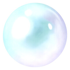 Opalescent pearl on a transparent background.