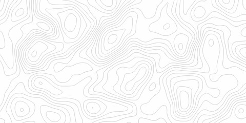 Abstract curve grid map and topo contour map white background. Topographic contour lines. Seamless pattern with lines Topographic map.