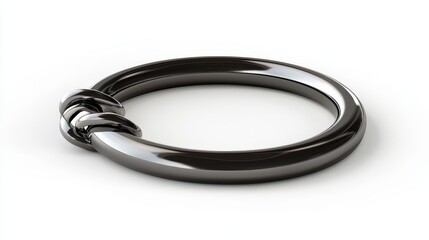 Naklejka premium Close-up view of a modern, black metal ring.