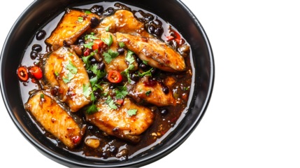 Black Bean Fish Recipe  Images isolated on transparent background