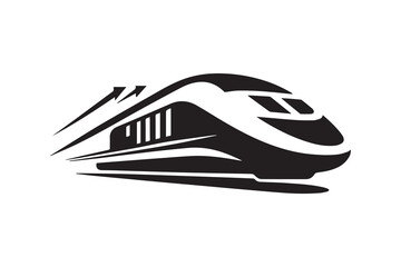 simple and unobtrusive Bullet train vector silhouette illustration isolated in white background