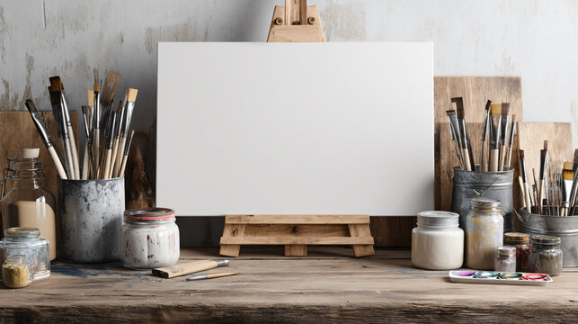 Blank poster product mockup scene for custom designs